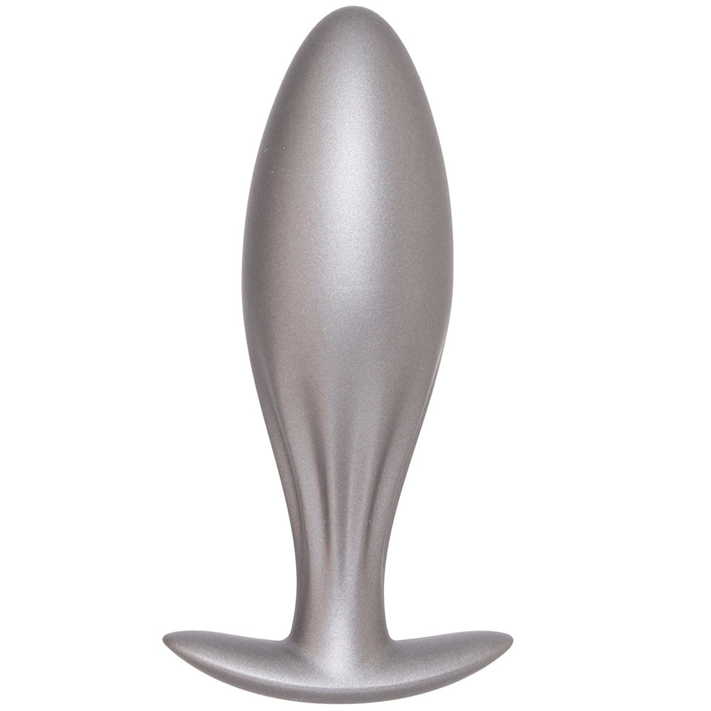 Ouch! Smooth Silicone Oval Butt Plug in Gun Metal Anal Sex Toys > Butt Plugs