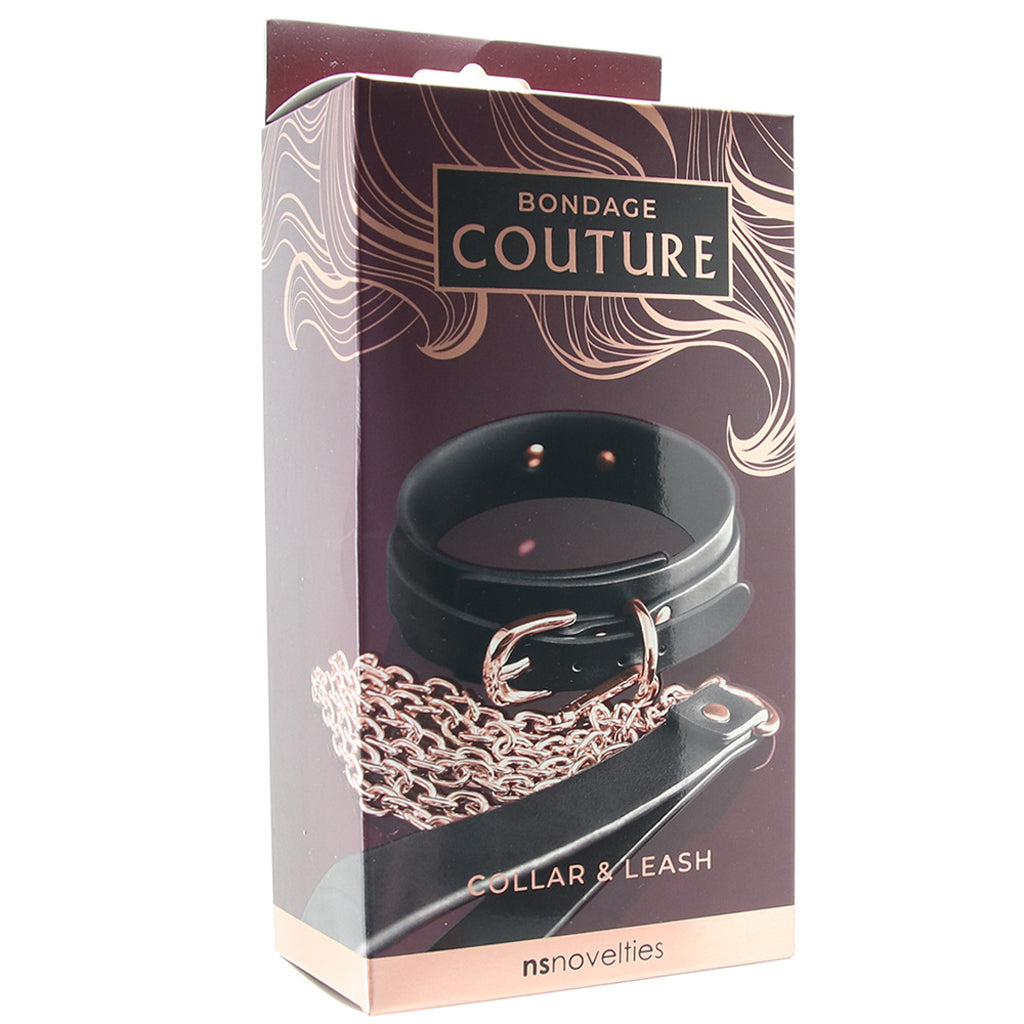 Bondage Couture Collar & Leash in Rose Gold Bondage and Fetish > Leashes and Collars