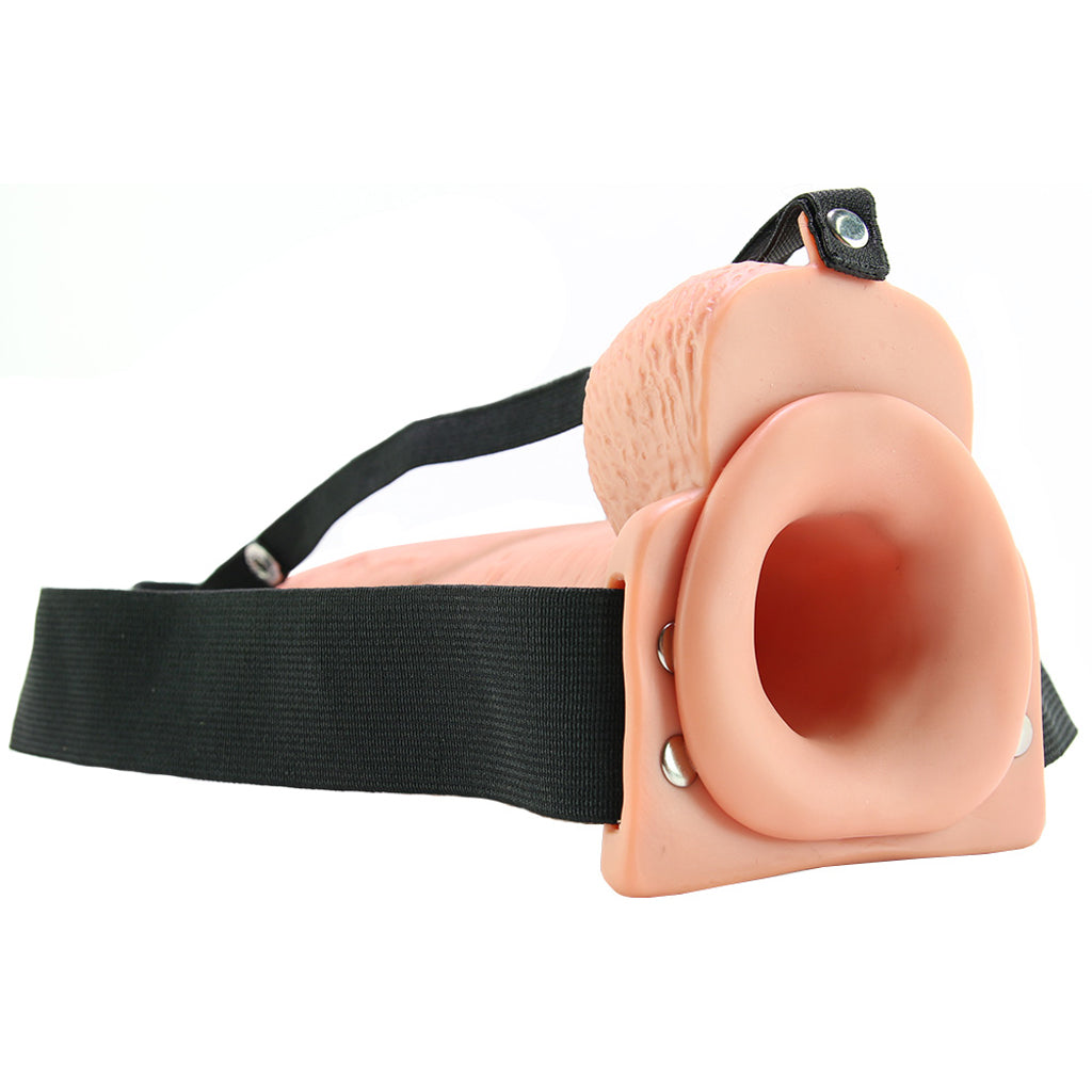 9 Inch Hollow Squirting Strap-On with Balls in Vanilla Dildo Sex Toys > Strap-On and Harnesses