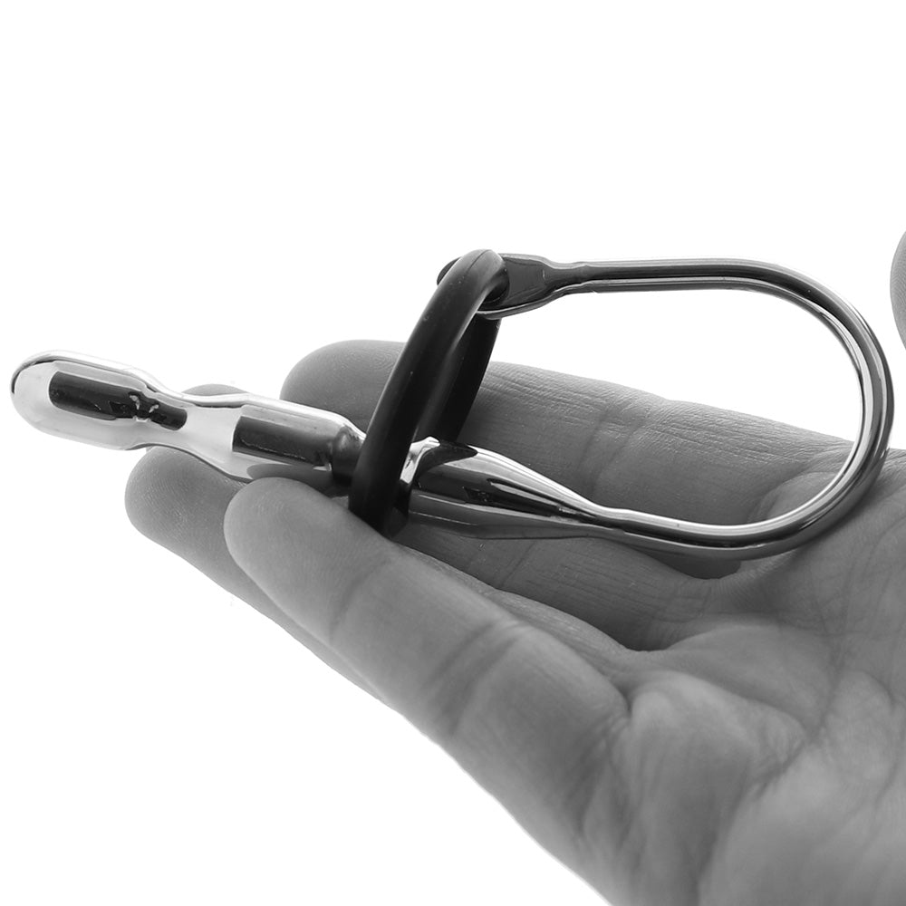 Ouch! 10mm Steel Urethral Sounding Plug with Silicone Ring Bondage and Fetish > Cock and Ball Devices