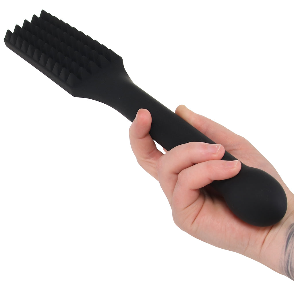 Edge Spiked Silicone Paddle with Insertable Handle Bondage and Fetish > Whips and Crops