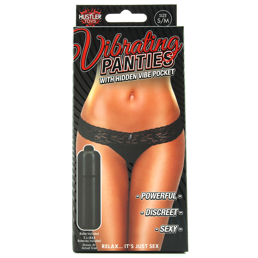 Vibrating Panties with Hidden Vibe Pocket Black /M Vibrators > Wearable & Panty Vibrators