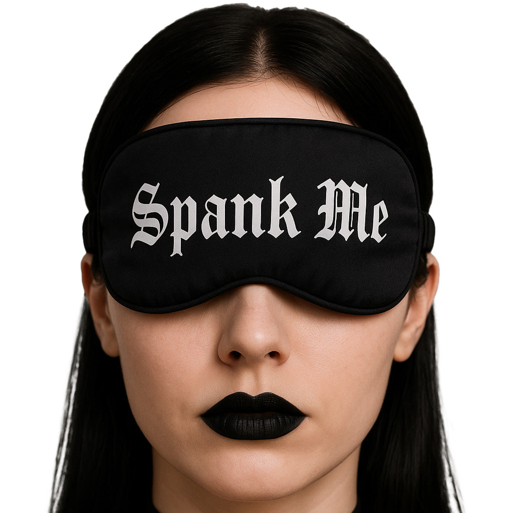 Ouch! Printed Satin Spank Me Blindfold Bondage and Fetish > Pleasure Masks and Dress Up Play