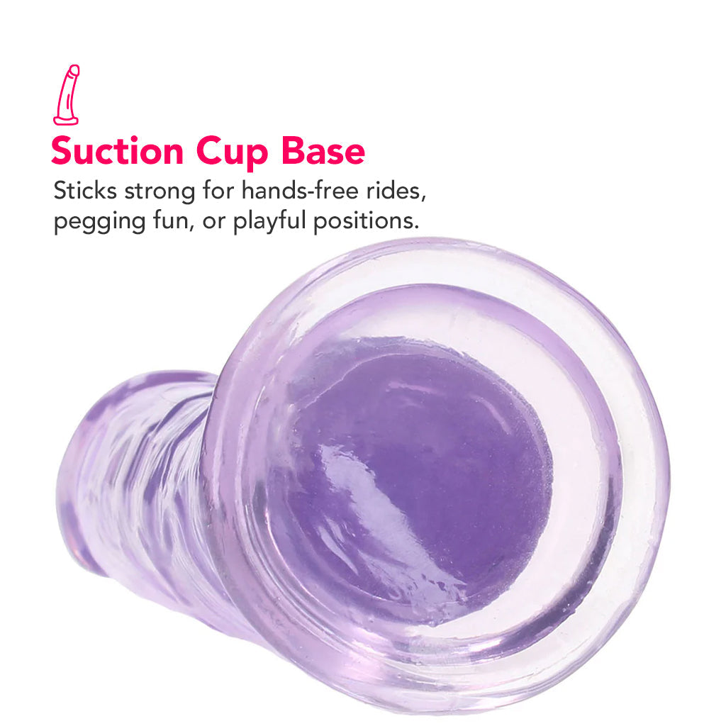RealRock Crystal Clear Jelly 6 Inch Dildo in Purple Dildo Sex Toys > Realistic Dildos