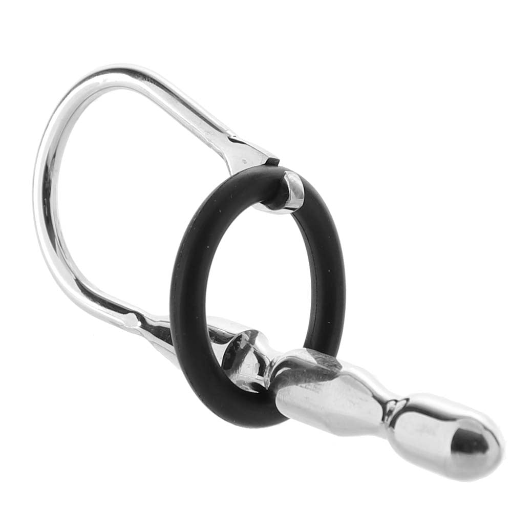 Ouch! 10mm Steel Urethral Sounding Plug with Silicone Ring Bondage and Fetish > Cock and Ball Devices