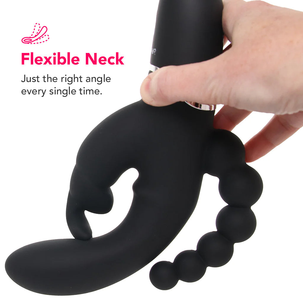 PinkCherry Triple Rabbit Vibe in Black Vibrators > Rabbit Vibrators