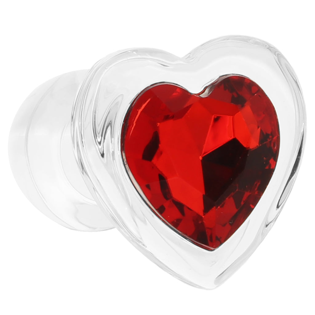 Booty Sparks Red Heart Gem Glass Anal Plug in Small Anal Sex Toys > Butt Plugs