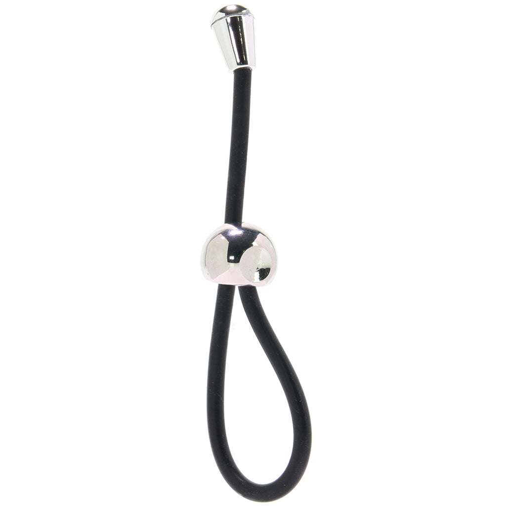 E-Z Cinch Silicone Lasso Cock Ring in Black Cock Rings