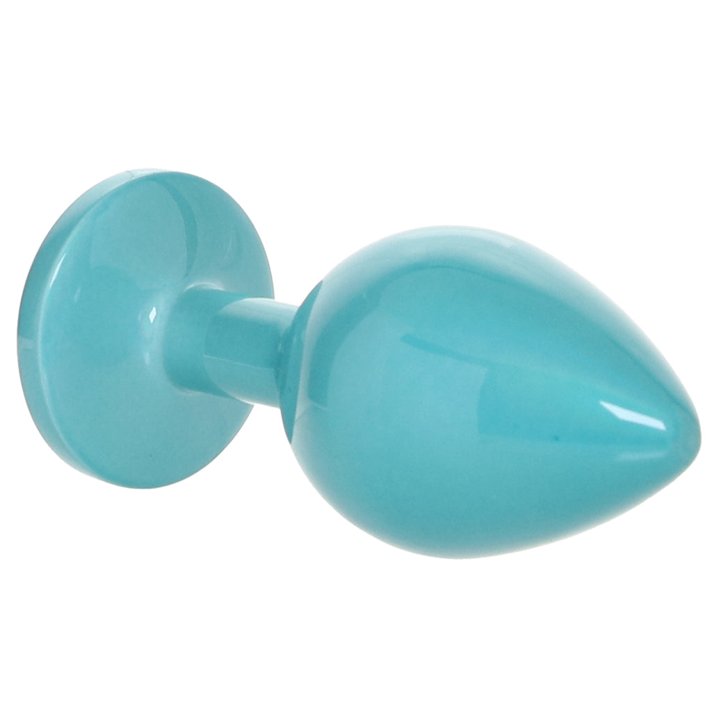 Rear Assets Medium Metal Butt Plug in Teal Anal Sex Toys > Butt Plugs