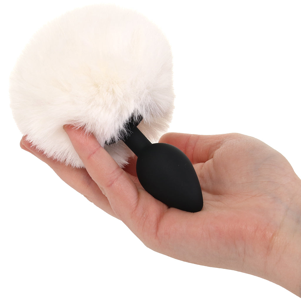 Tailz Fluffy Bunny Tail Silicone Plug in White Anal Sex Toys > Butt Plugs