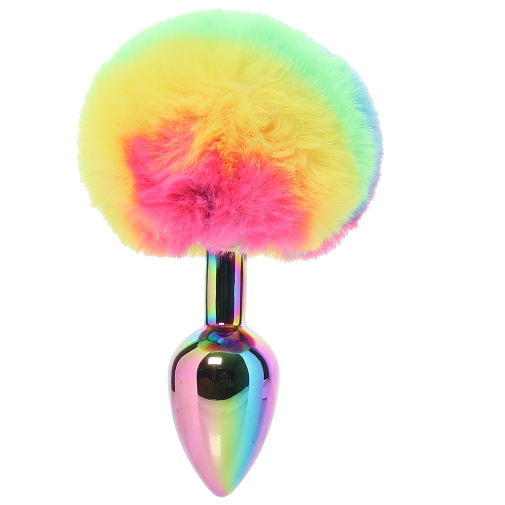 Gemsations 3 Inch Bunny Tail Butt Plug in Rainbow Anal Sex Toys > Butt Plugs