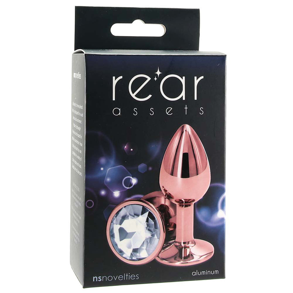 Small Aluminum Plug with Clear Gem in Rose Gold Anal Sex Toys > Butt Plugs