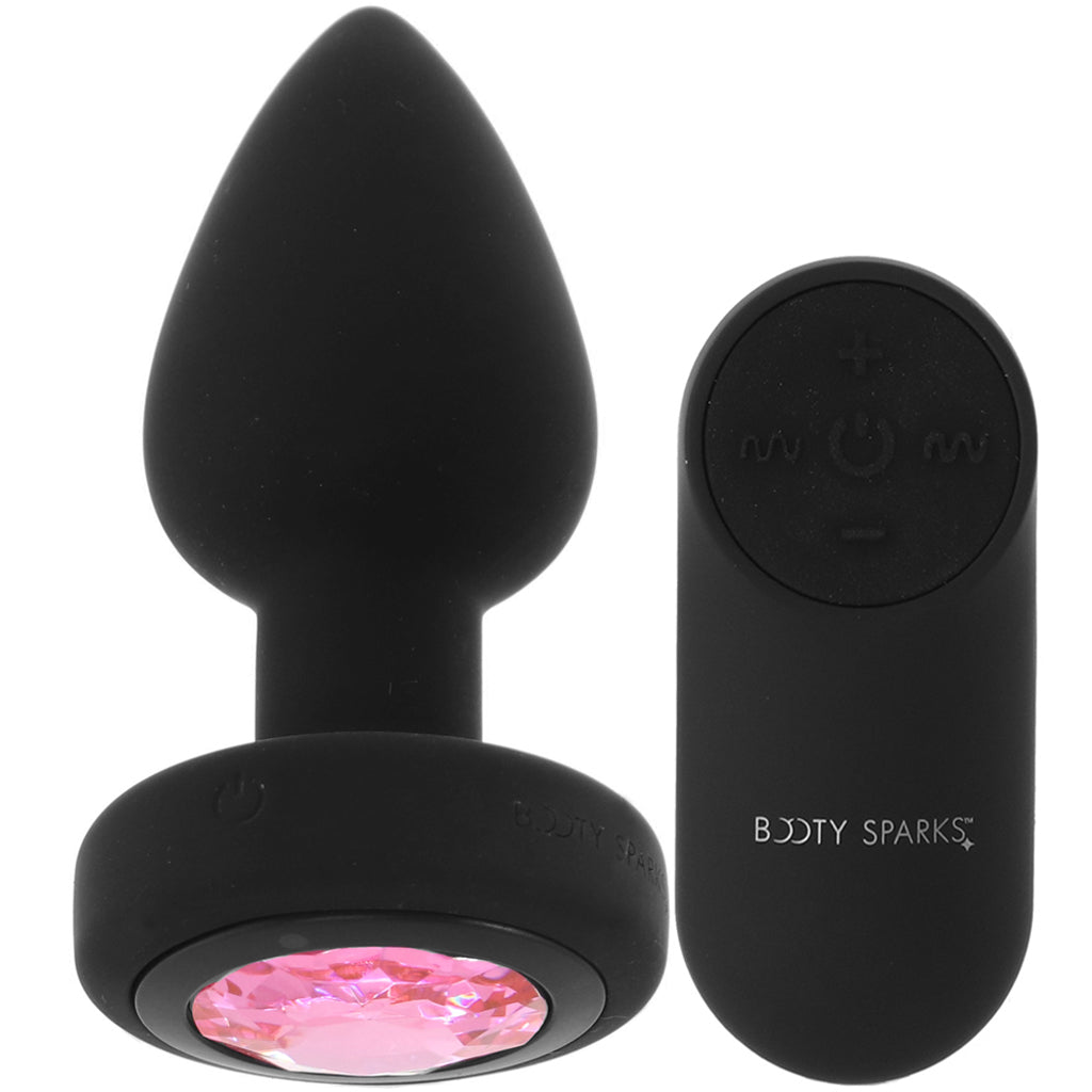 Booty Sparks Pink Gem Vibrating Anal Plug in Small Anal Sex Toys > Butt Plugs