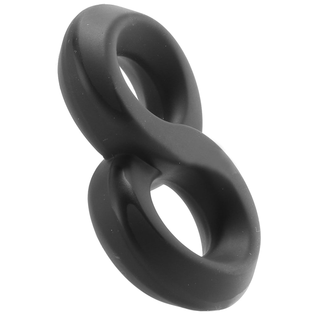Ultra-Soft Crazy 8 Cock Ring in Black Cock Rings