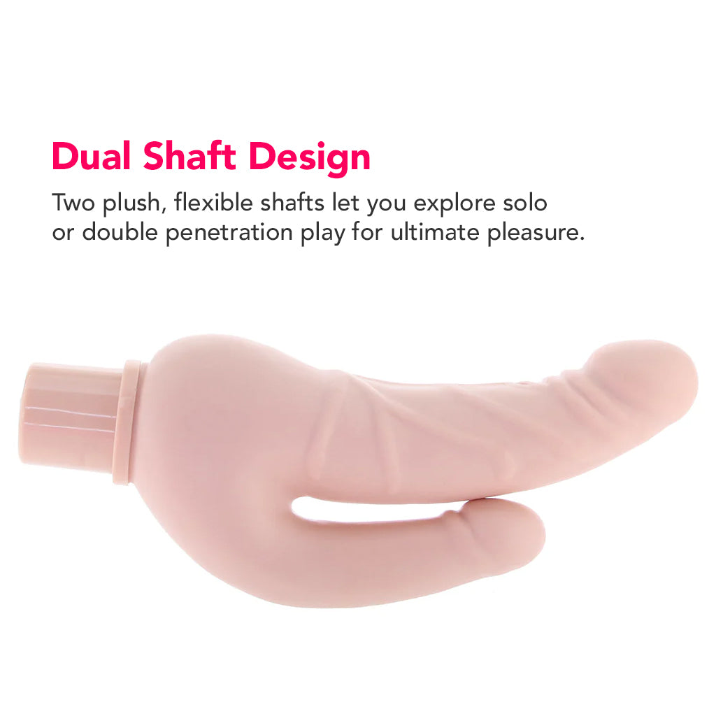 Power Stud Rechargeable Over & Under Vibe in White Dildo Sex Toys > Realistic Dildos