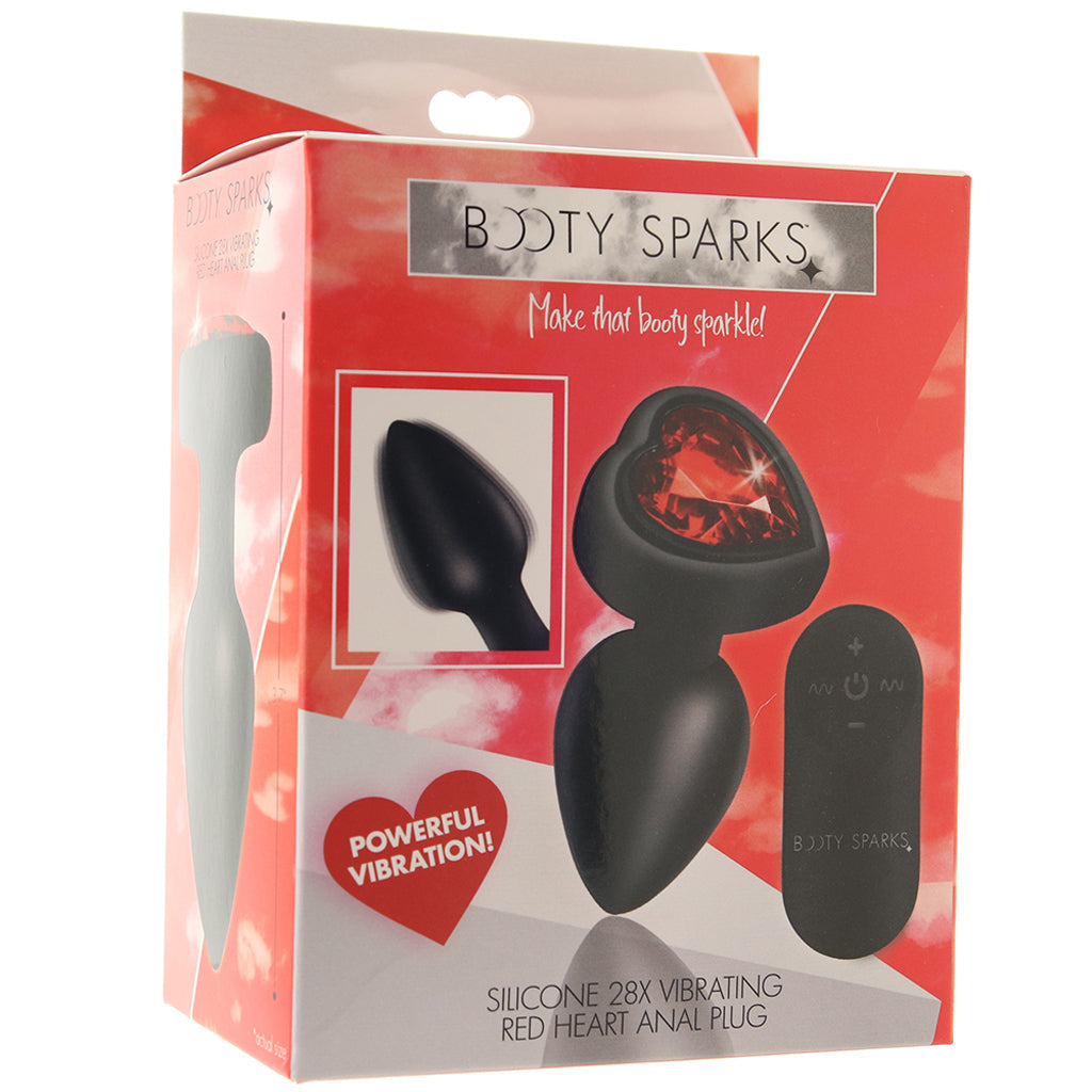 Booty Sparks Red Heart Gem Vibrating Anal Plug in Small Anal Sex Toys > Butt Plugs