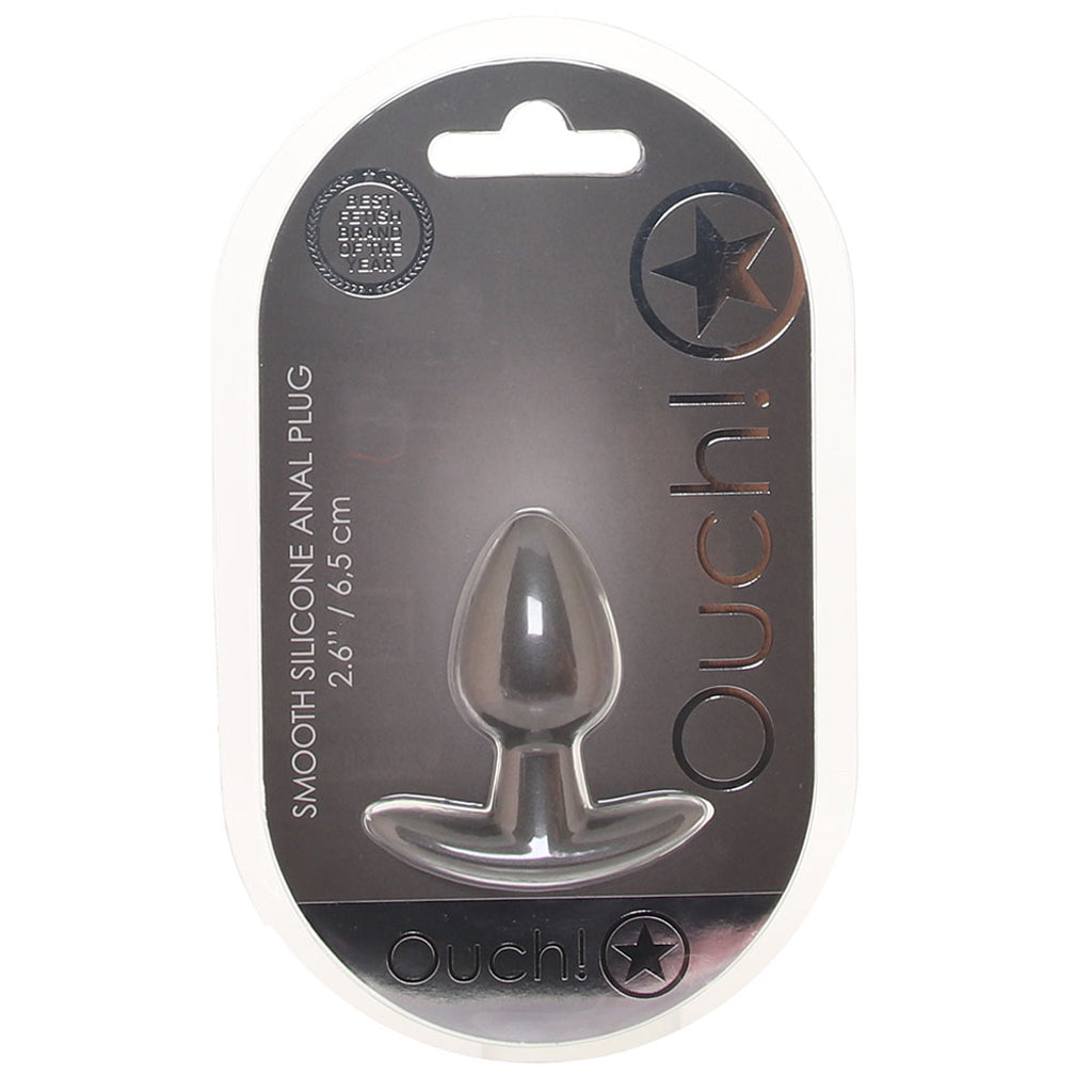 Ouch! Smooth Silicone 2.6 Inch Butt Plug in Gun Metal Anal Sex Toys > Butt Plugs