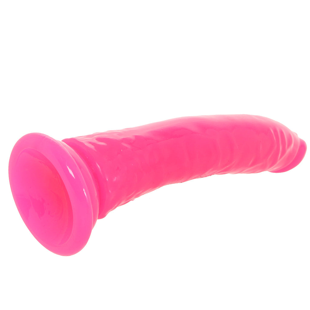 RealRock 9 Inch Glow-in-the-Dark Slim Dildo in Pink Dildo Sex Toys > Realistic Dildos