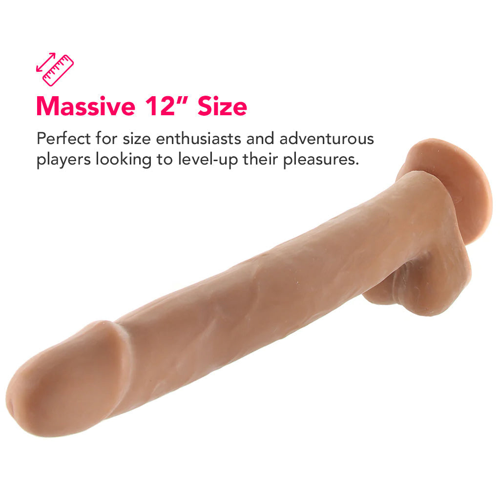 Size Queen 12 Inch Dildo in Brown Dildo Sex Toys > Realistic Dildos