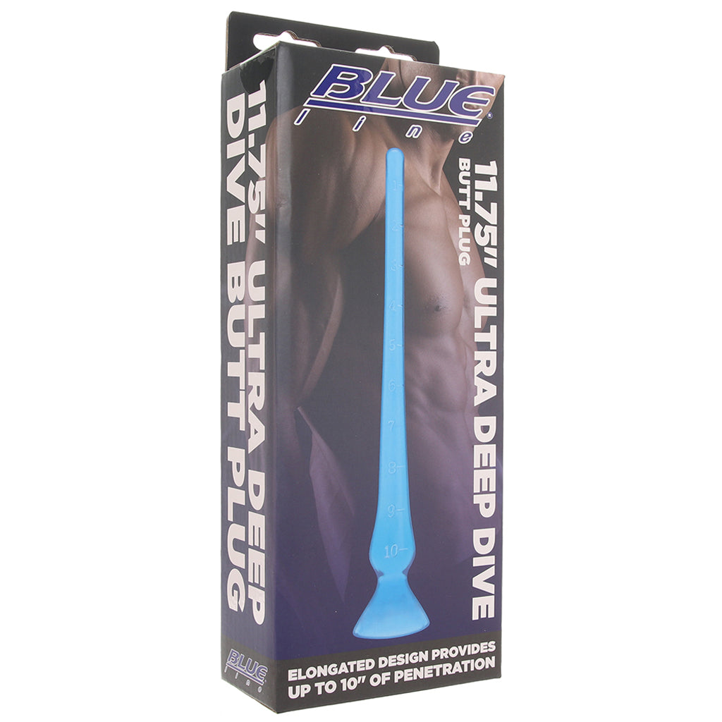 Blue Line 11.75 Inch Ultra Deep Dive Butt Plug Anal Sex Toys > Butt Plugs