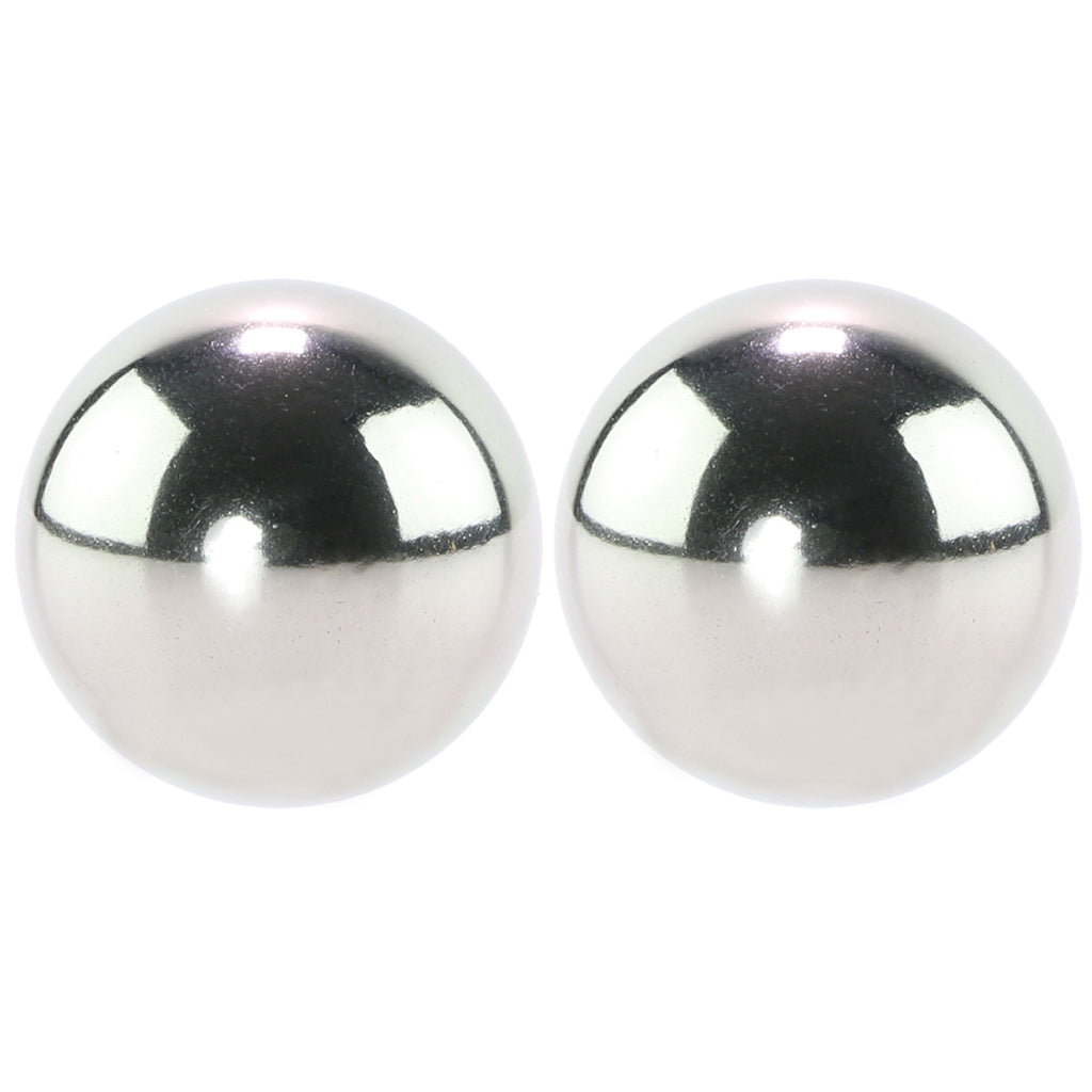 Metallic Weighted Steel Orgasm Balls in Silver Kegel, Ben Wa and Pelvic Health Tools