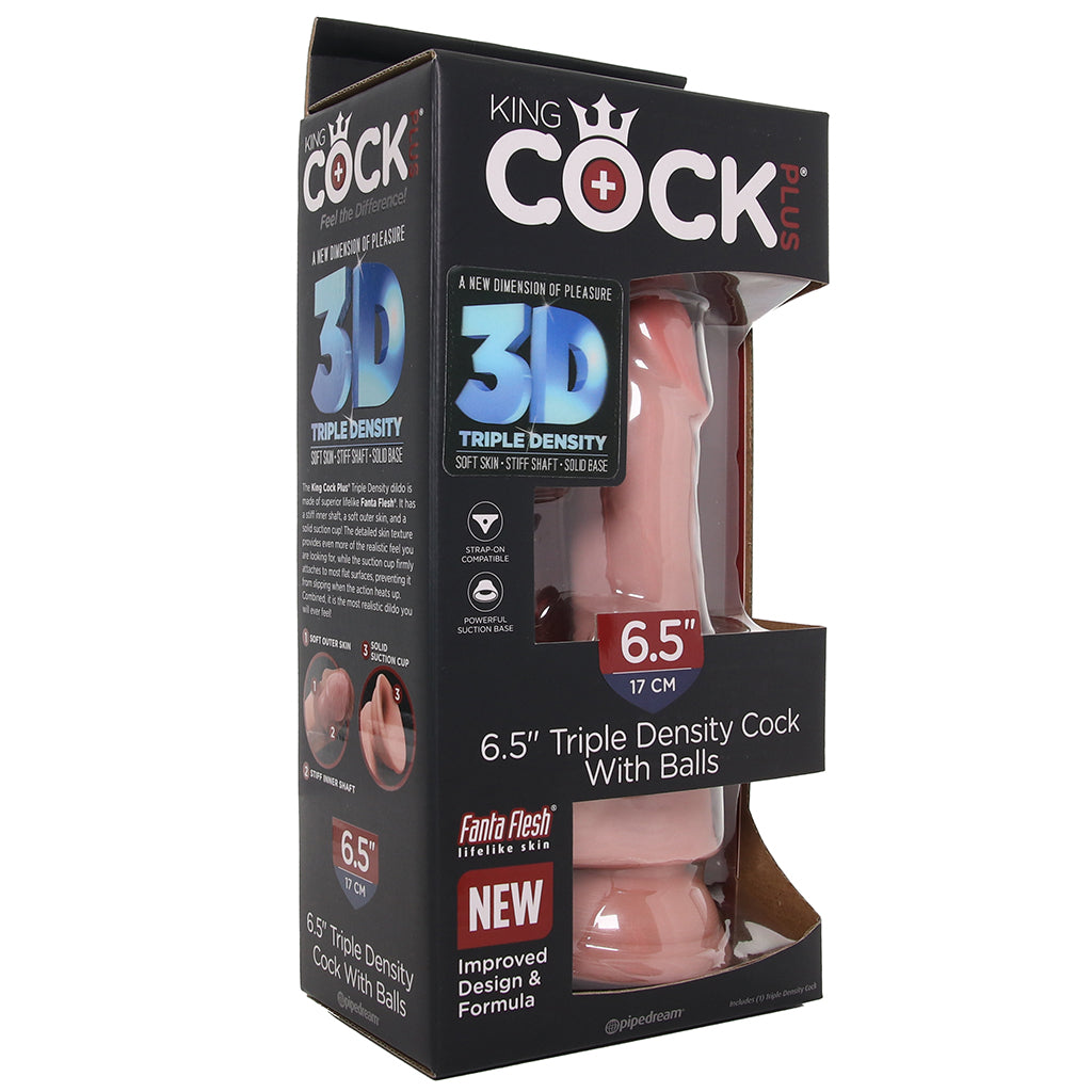 King Cock Plus Triple Density 6.5 Inch Ballsy Cock in Flesh Dildo Sex Toys > Realistic Dildos