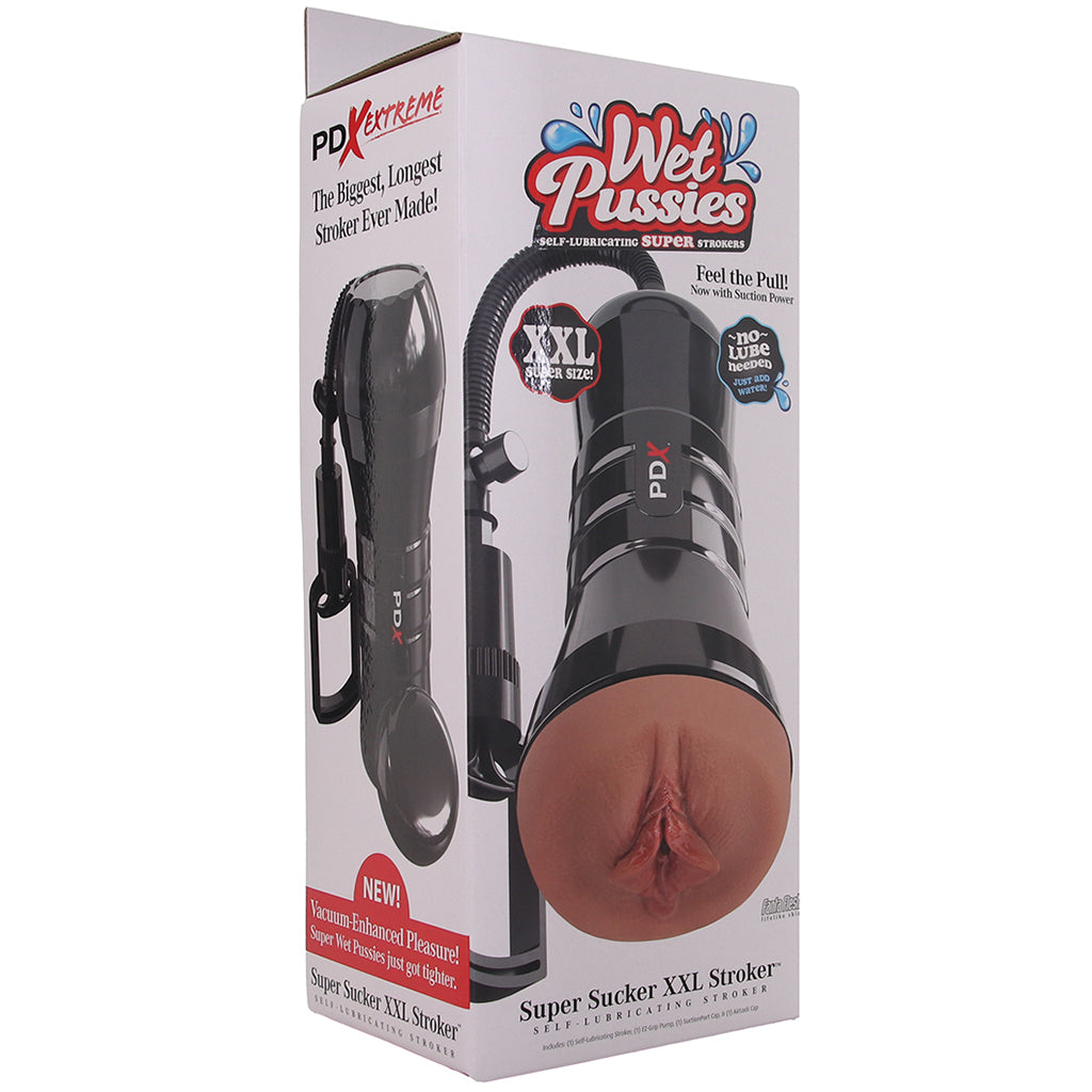 PDX Wet Pussies Super Sucker XXL Stroker in Brown Male Masturbators > Pocket Strokers