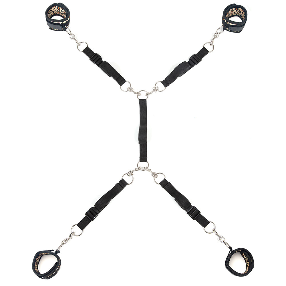 Lux Fetish 7 Piece Leopard Bed Spreader System Bondage and Fetish > Restraints