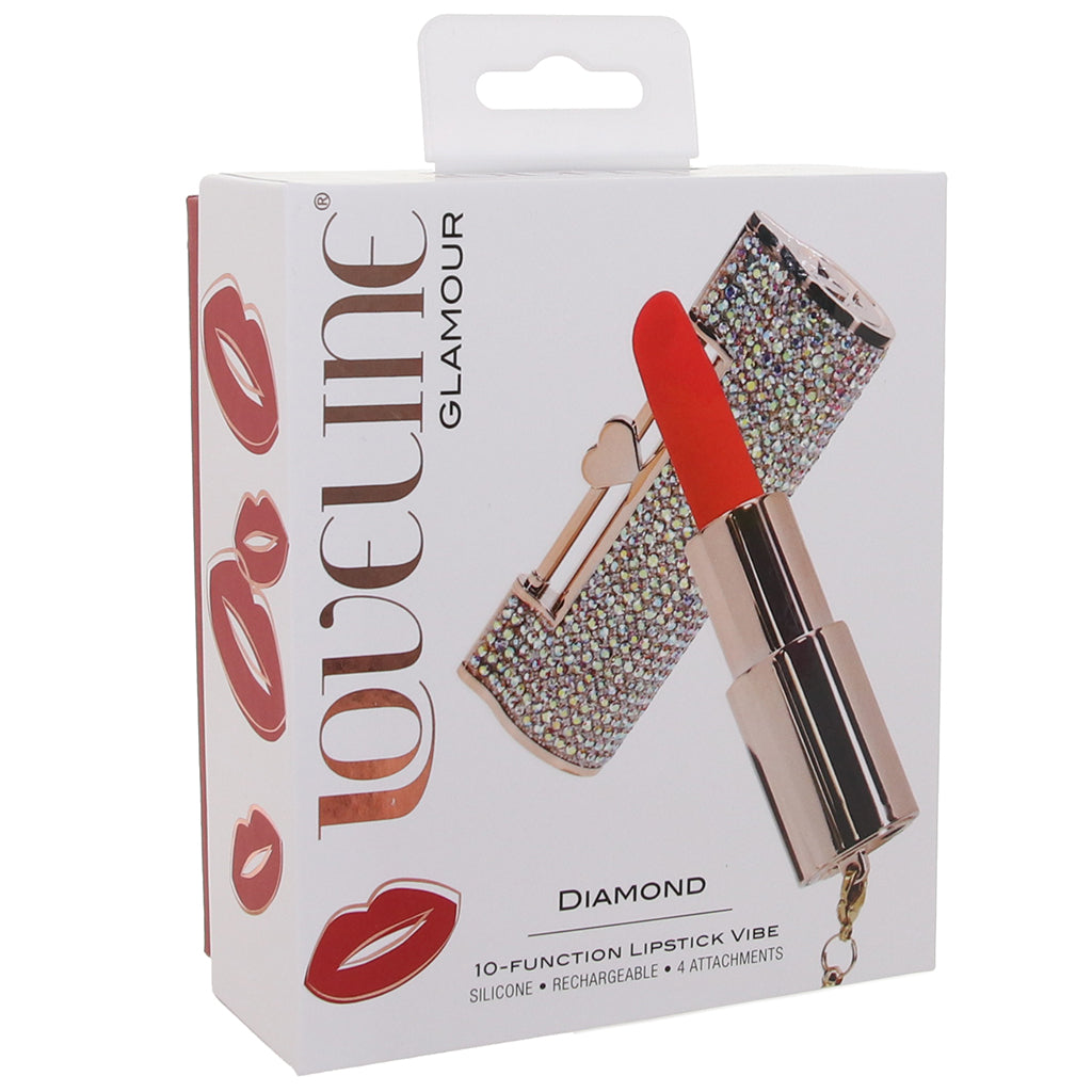 Loveline Diamond Lipstick Vibe with Attachments Vibrators > Clitoral Stimulators