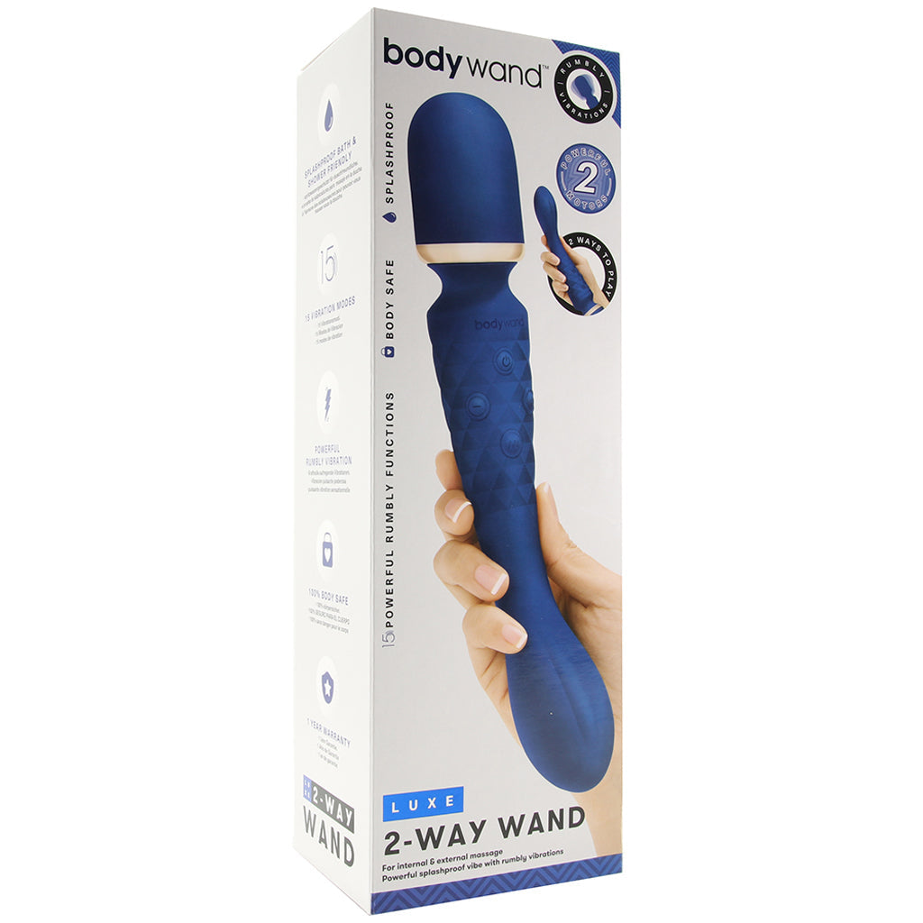 BodyWand Luxe 2-Way Wand in Blue Vibrators > Wands