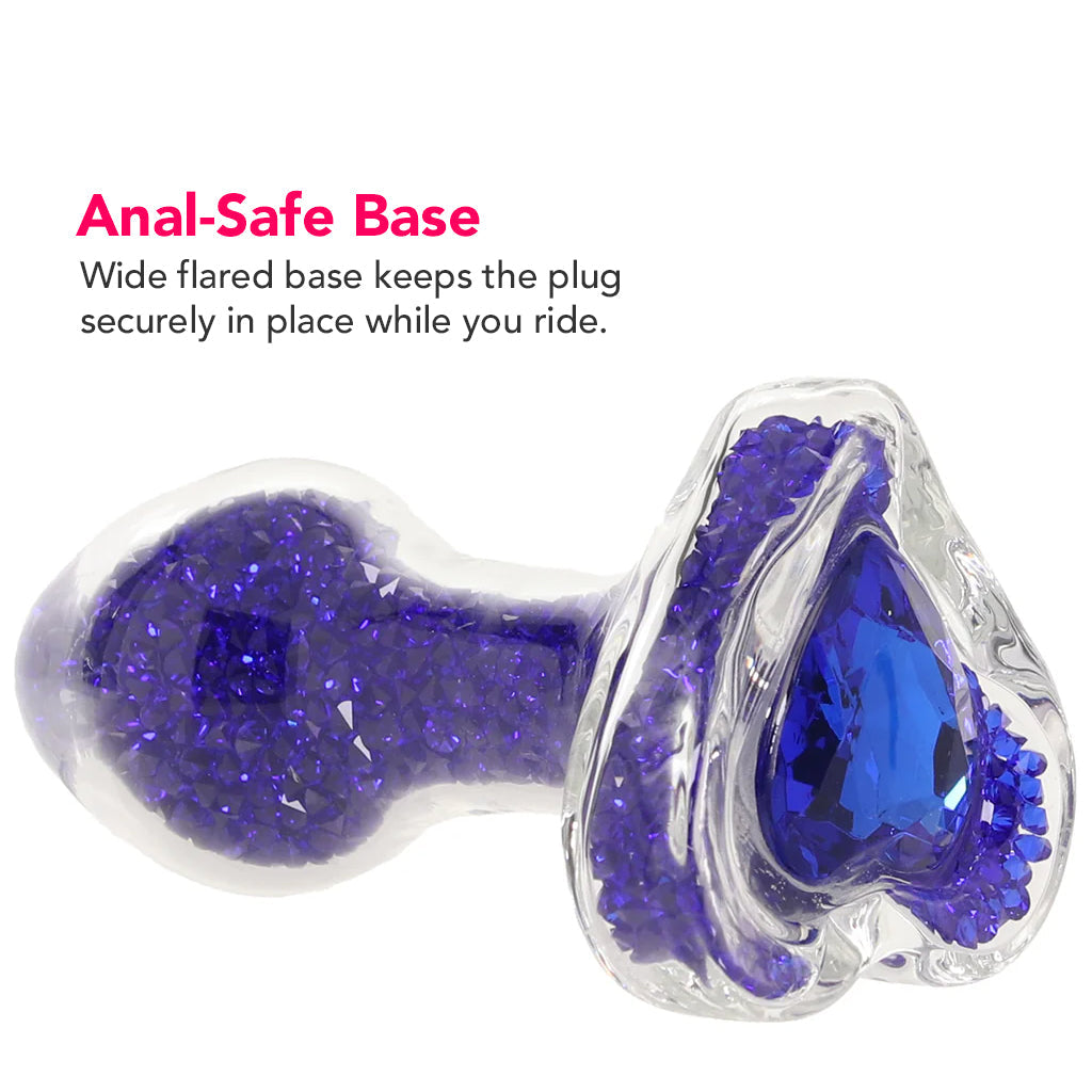 Oh My Gem Lustre Glass Butt Plug in Blue Anal Sex Toys > Butt Plugs