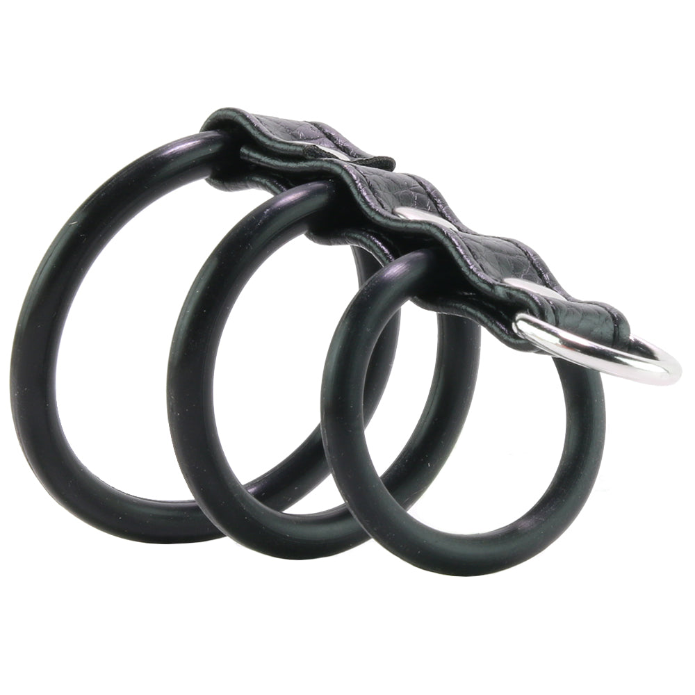 Blue Line 3 Ring Silicone Gates of Hell with Leash Lead Bondage and Fetish > Cock and Ball Devices