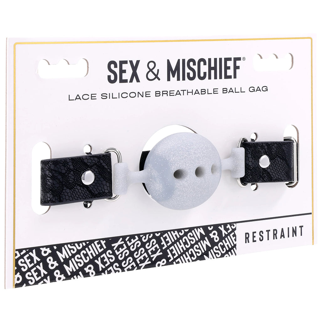 Sex & Mischief Lace Silicone Breathable Ball Gag Bondage and Fetish > Ball Gags & Mouth Restraints