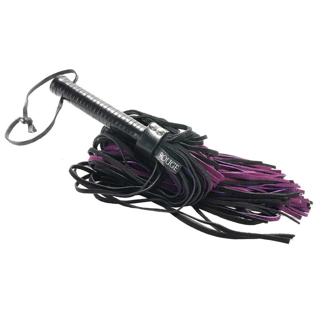 Long Suede Flogger in Black & Purple Bondage and Fetish > Whips and Crops