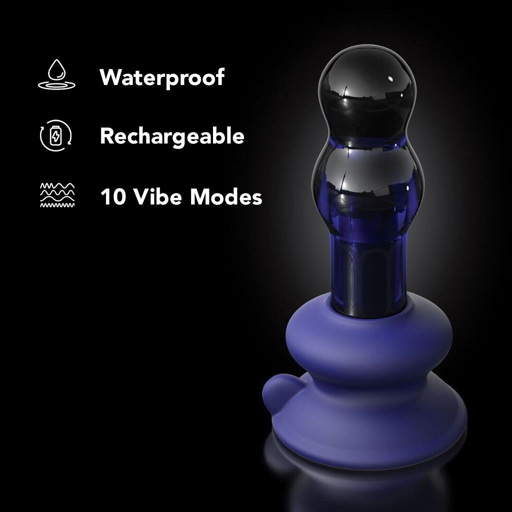 Icicles No.83 Vibrating Glass Plug in Purple Anal Sex Toys > Anal Vibrators
