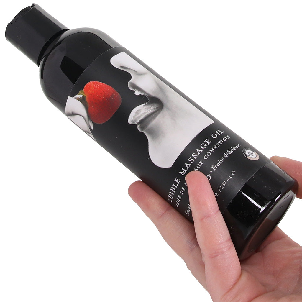 Edible Massage Oil 8oz/236ml in Strawberry Sensual Love > Massage