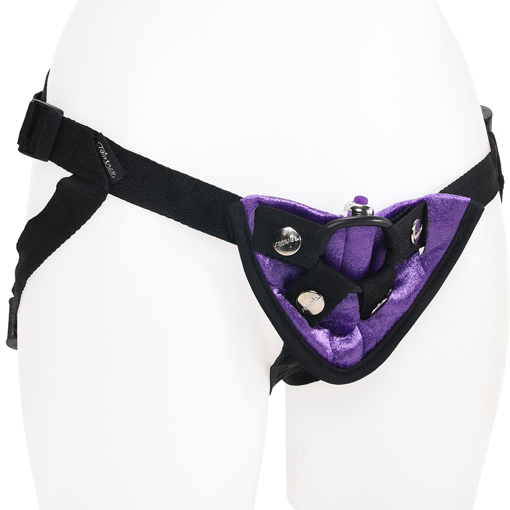 Velvet Vibrating Bullet Harness in Purple Dildo Sex Toys > Strap-On and Harnesses