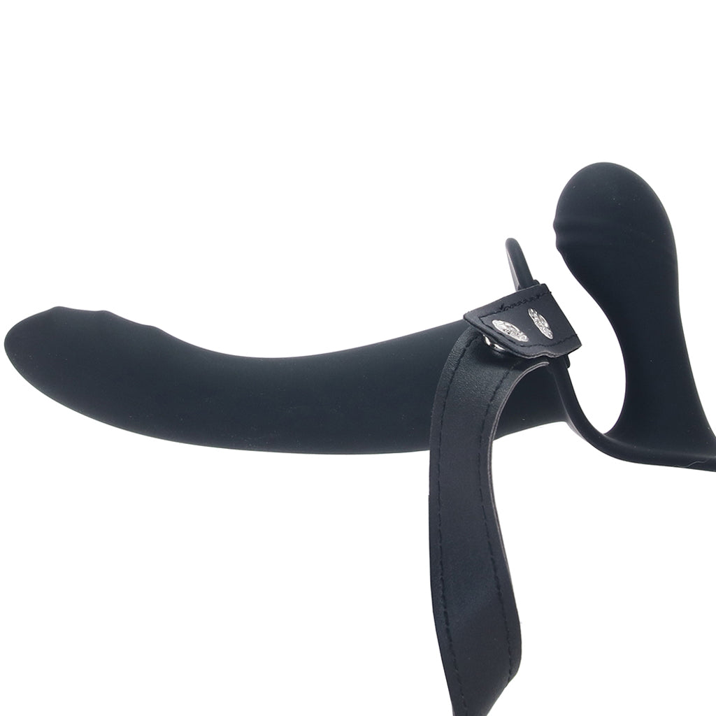Ouch! Adjustable Dual Silicone Strap-On Vibe Dildo Sex Toys > Strap-On and Harnesses