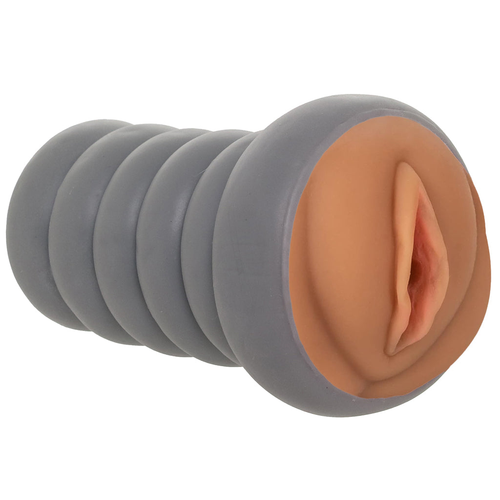 Ribbed Gripper Tight Pussy Stroker in Brown Male Masturbators > Pocket Strokers
