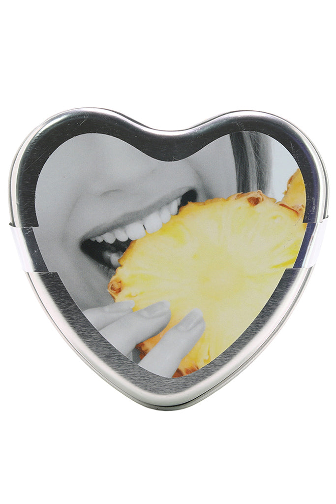 3-in-1 Edible Heart Candle 4oz/113g in Pineapple Sensual Love > Massage