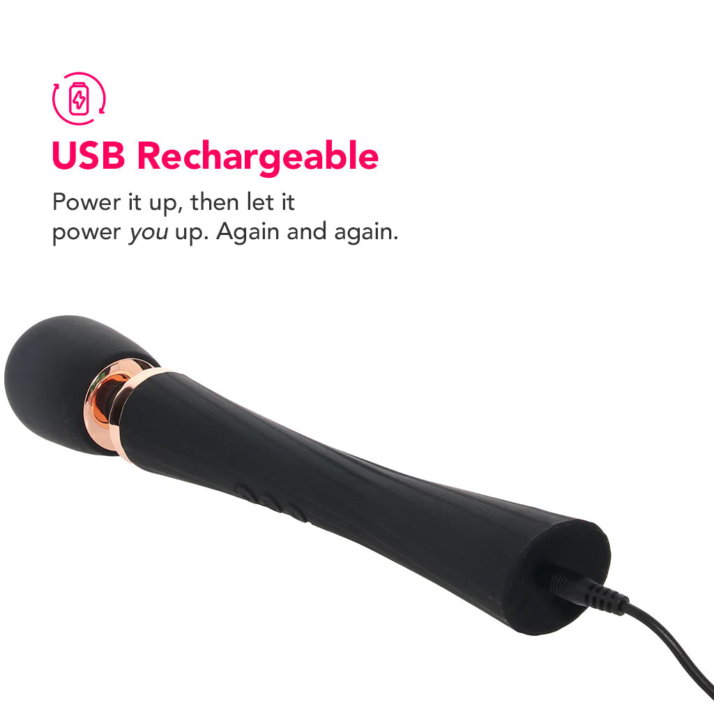 PinkCherry Luxury Slim Rechargeable Wand in Black Vibrators > Wands