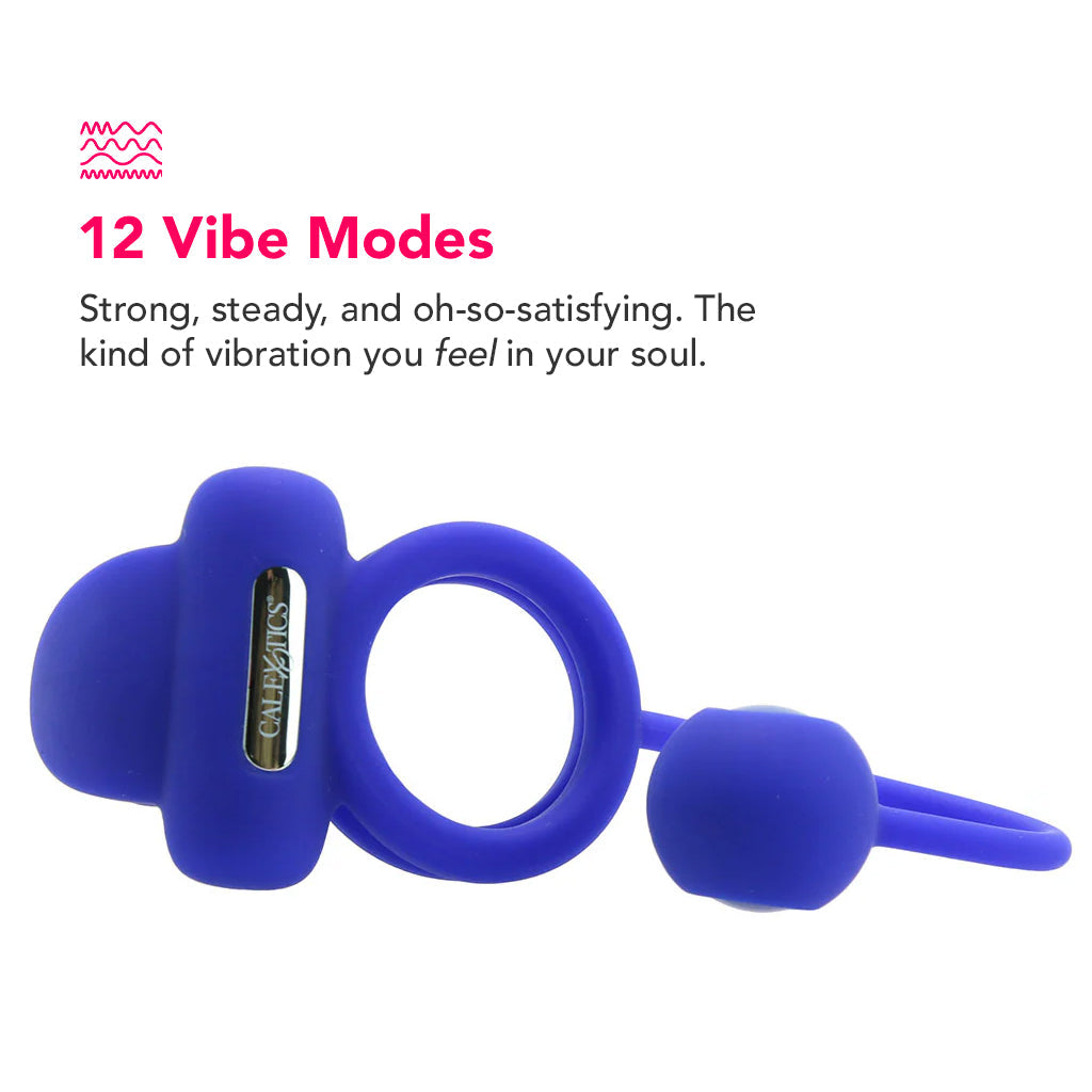 Dual Rockin' Rim Enhancer Cock Ring in Blue Cock Rings