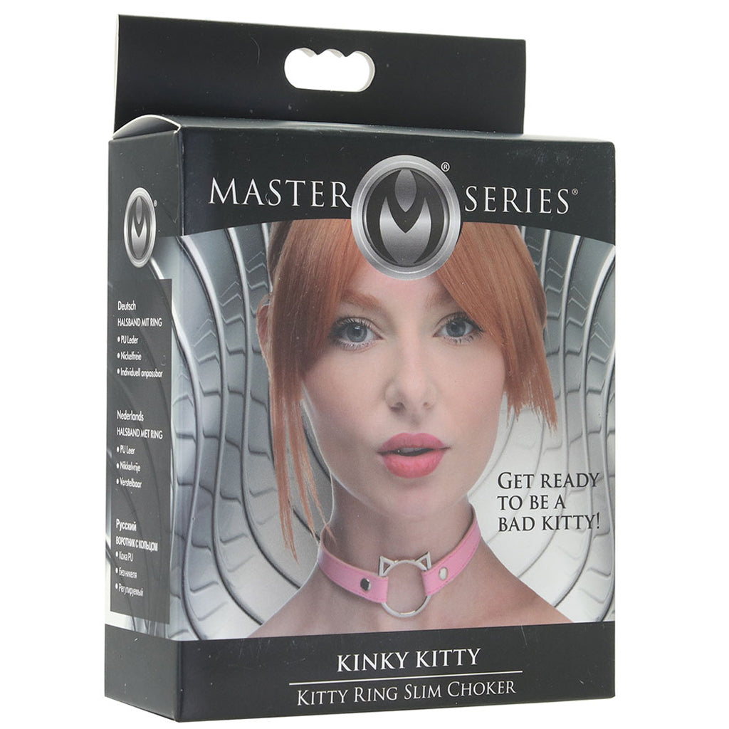 Master Series Kinky Kitty Slim Choker in Pink Bondage and Fetish > Tools & Accessories
