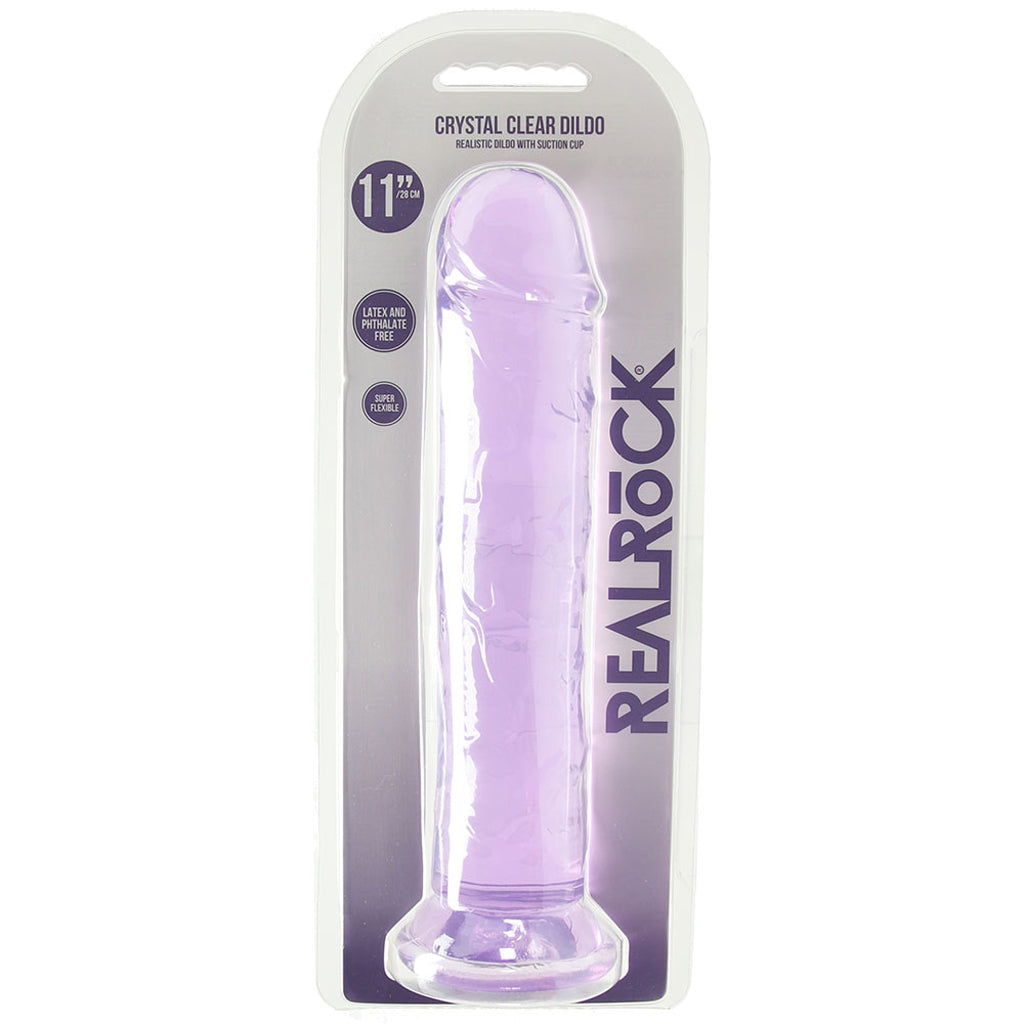 RealRock Crystal Clear Jelly 11 Inch Dildo in Purple Dildo Sex Toys > Realistic Dildos