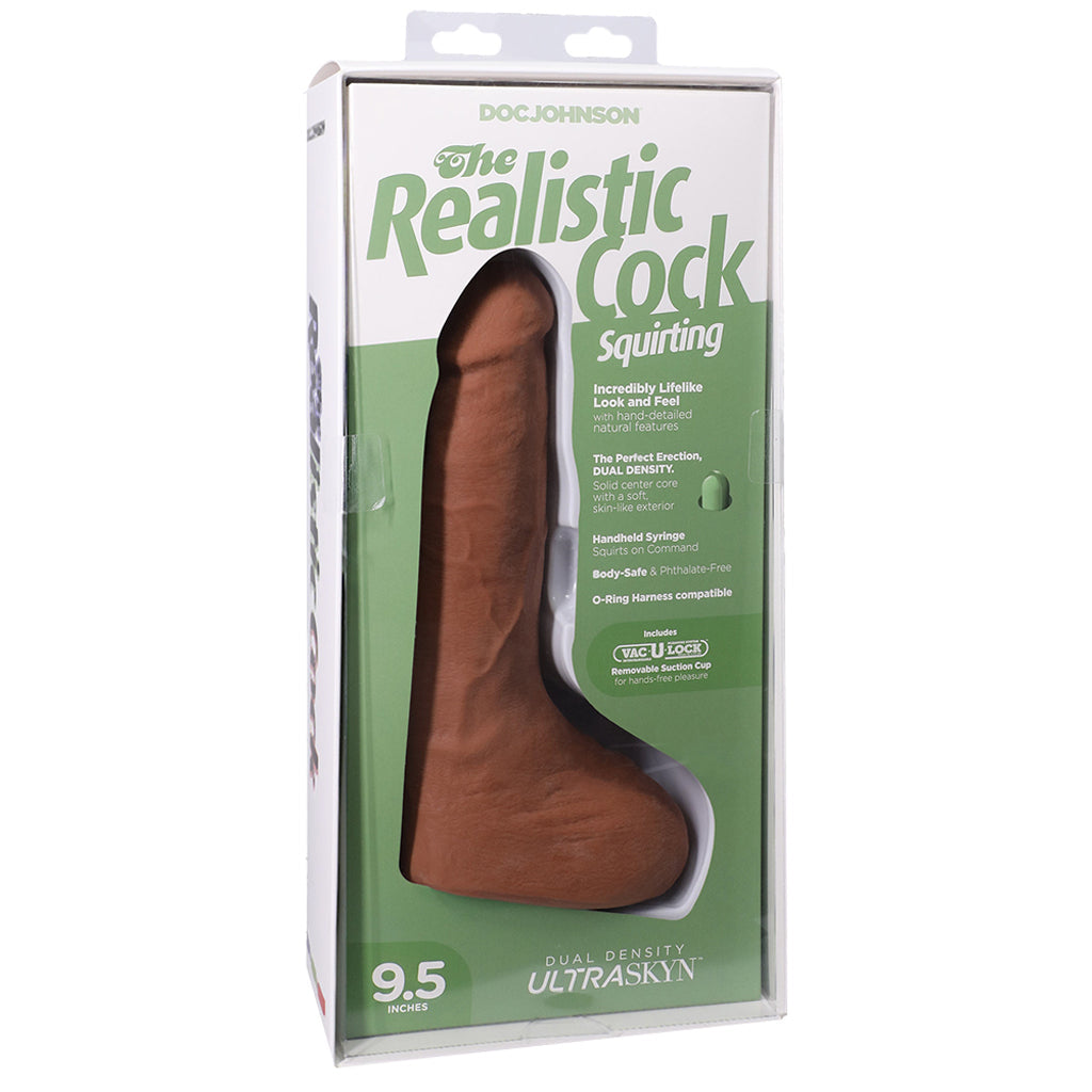 The Realistic 9.5 Inch Squirting Cock in Caramel Dildo Sex Toys > Realistic Dildos
