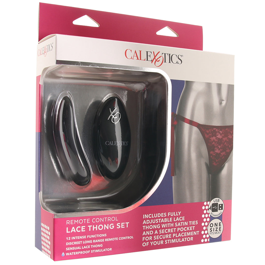Remote Control Burgundy Lace Thong & Vibe Set XL Vibrators > Wearable & Panty Vibrators