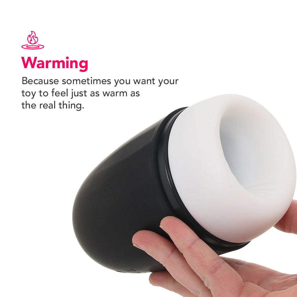 PinkCherry Premium Vibrating And Warming Silicone Stroker Male Masturbators > Self-Contained Strokers