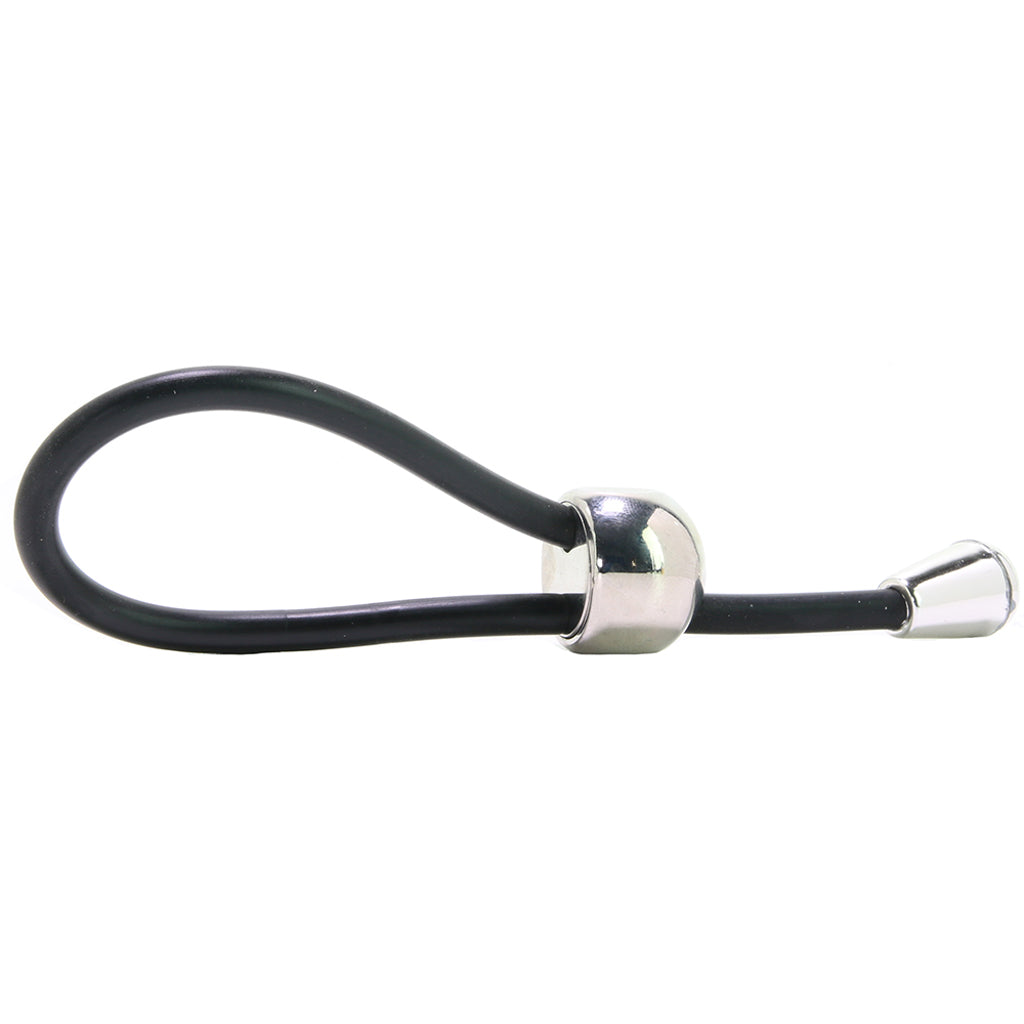E-Z Cinch Silicone Lasso Cock Ring in Black Cock Rings