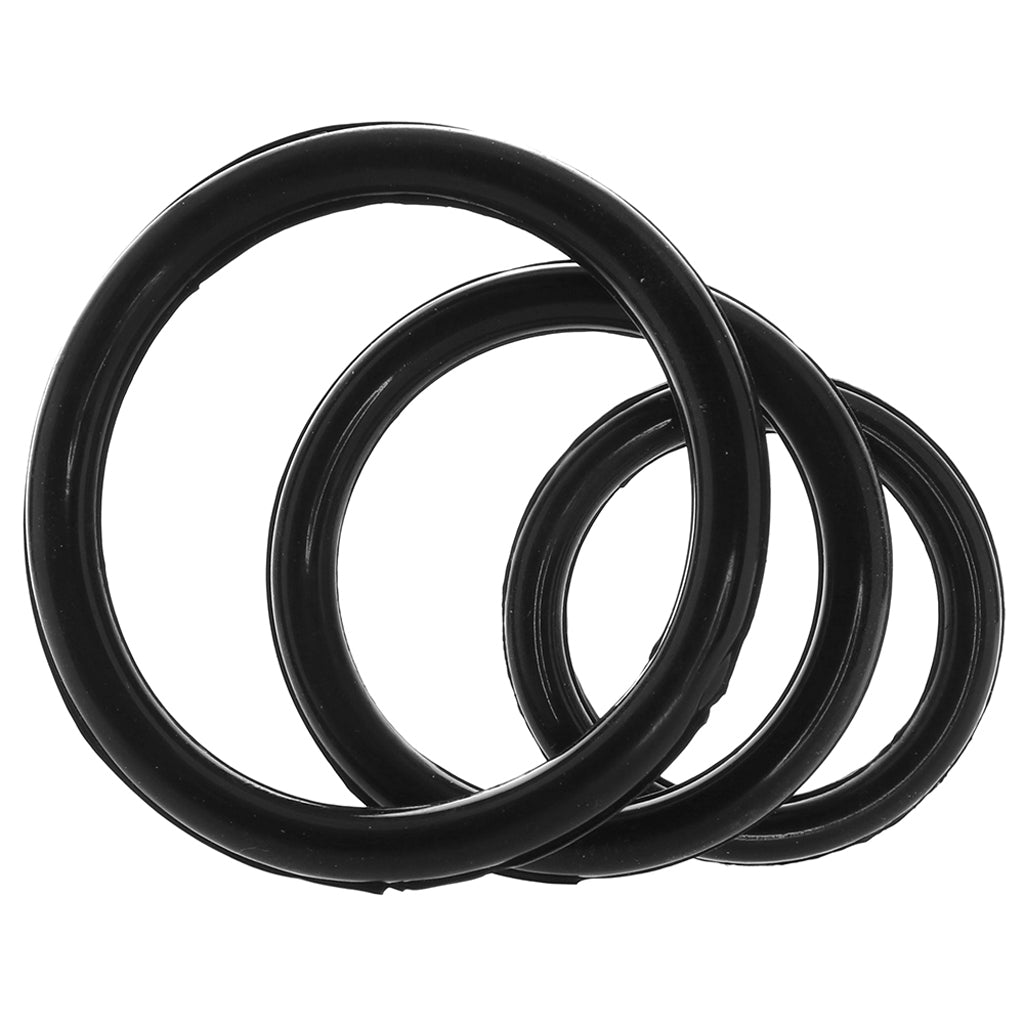 Silicone Support Rings in Black Cock Rings