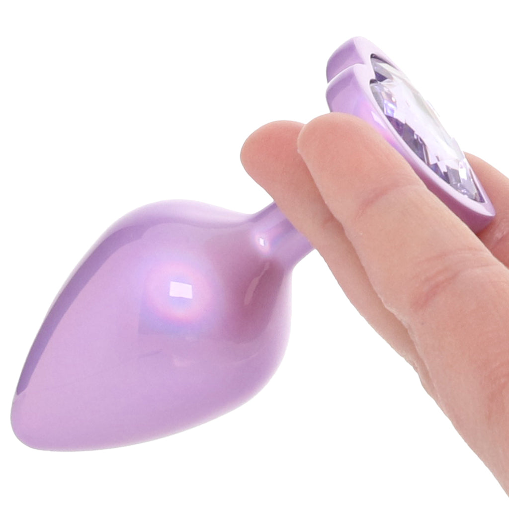 Jewel Amethyst Heart Plug in Large Anal Sex Toys > Butt Plugs